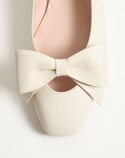 Valentino Garavani - Bowow Kidskin Ballerina - Ivory - Woman - Ballerinas